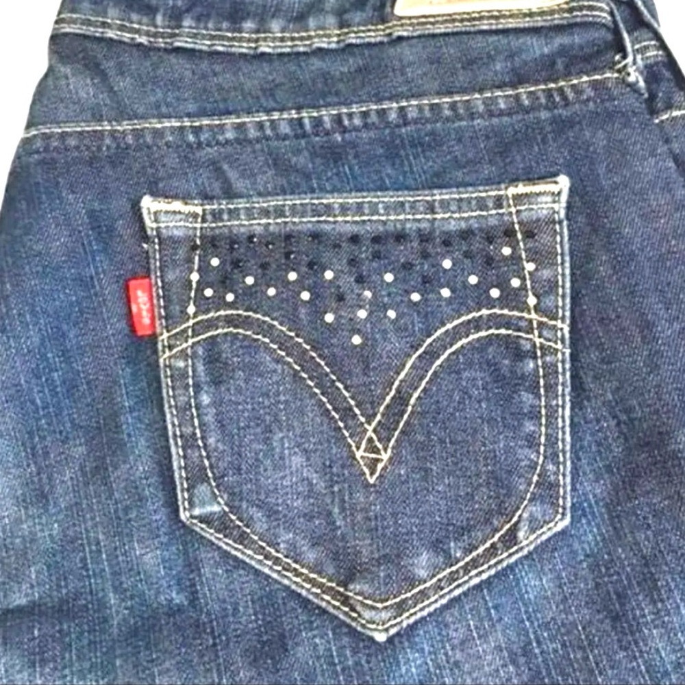 LEVI’S 👖 SILVER TAG RED TAB EMBELLISHED STRETCH BLING BOOTCUT JEANS Women’s 16 M